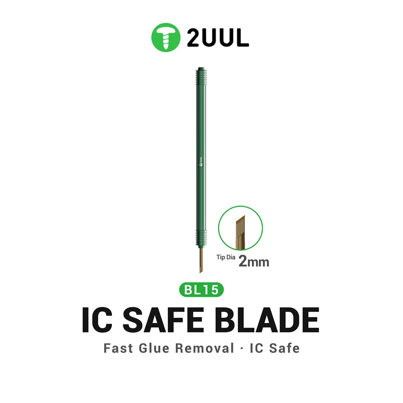 2UUL BL15 IC Safe Blade Fast Glue Removal Tool 2.0mm Tip For Phone Electronics Chip Repair Prevent Scratches Precision Hand Tool