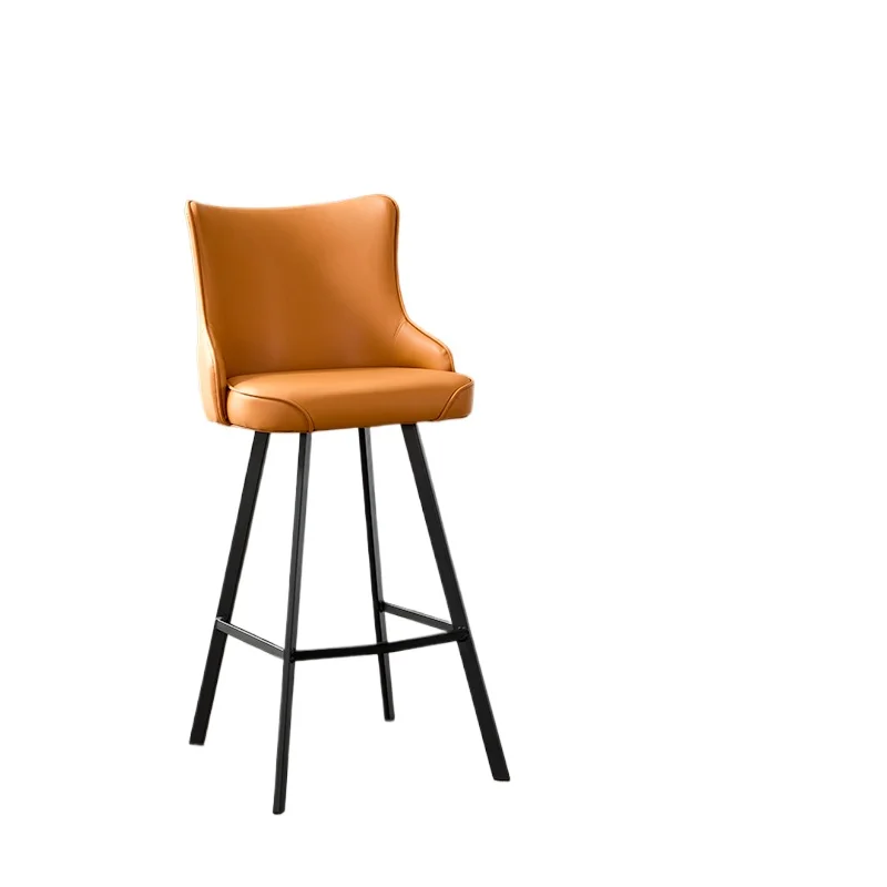 PU Leather Seat‌ Luxury Bar Stool-Modern Kitchen Island Chair with Backrest Adjustable Height Counter Stool for Home Cafe & Bar
