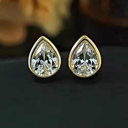 925 Silver Ear Nail Light Luxury Package Set with Water Drop Shape, Cultivating a High Carbon Diamond Versatile Accessory