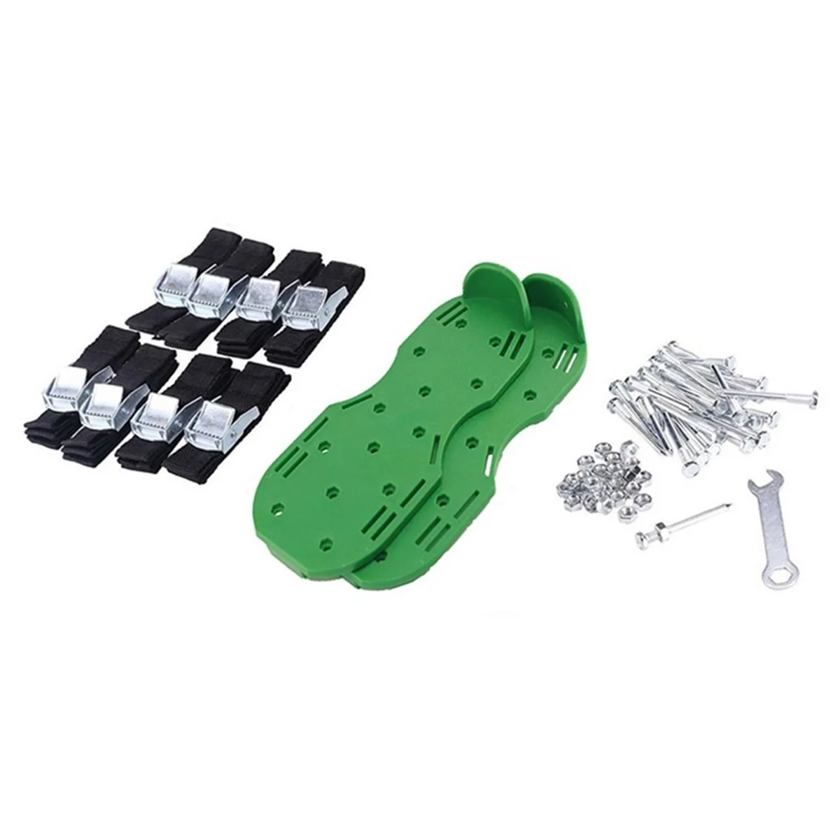 Garden Grass Scarifying Shoes Lawn Spikes Scarifying Shoes Self-Leveling Epoxy Tools Lawn Punch Shoes 57mm,Black & Green