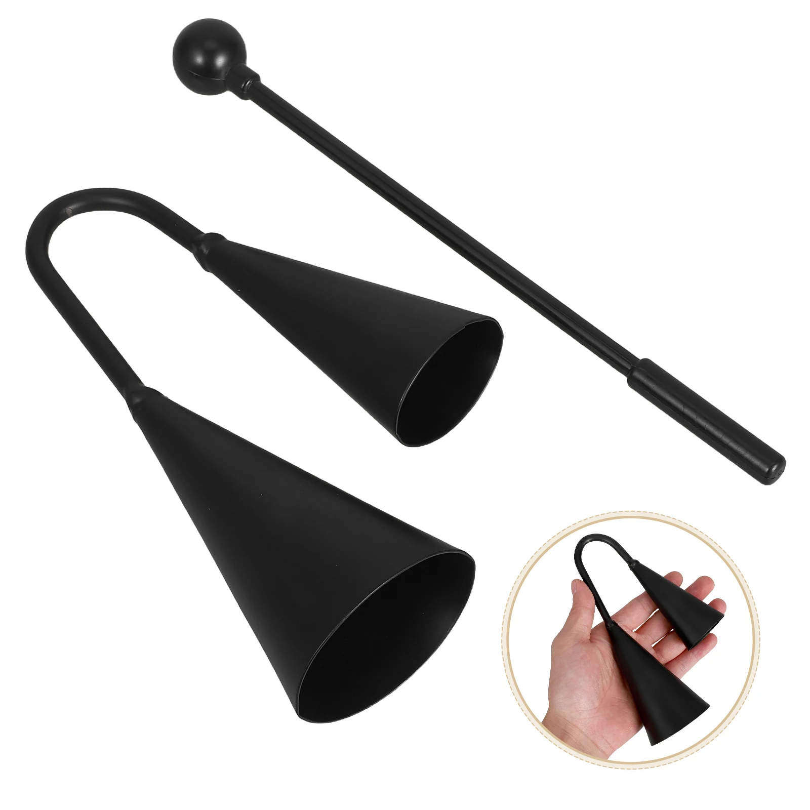 Double-Ended Cowbell Pitch ระฆังโลหะของเล่นเด็กดนตรีก่อนวัยเรียนมือถือขนาดเล็ก Montessori Instruments