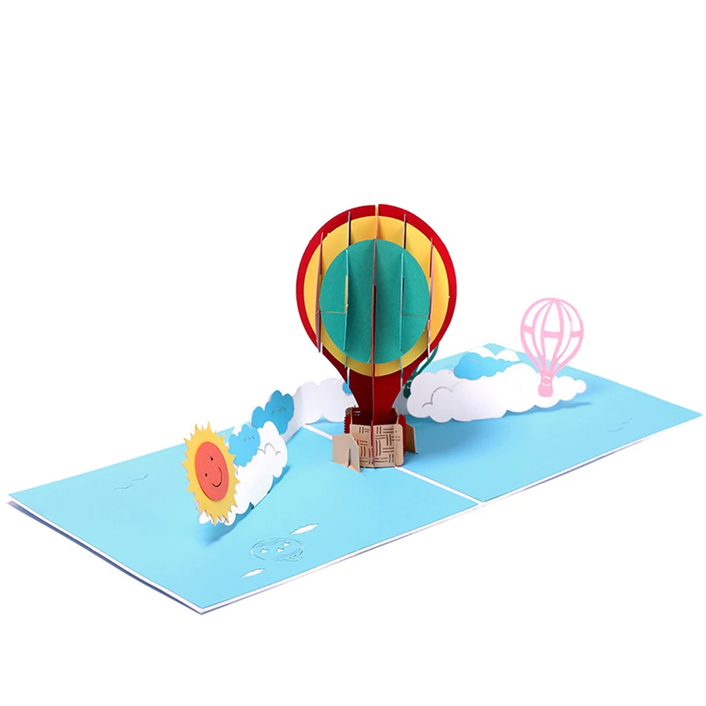 

Up Greeting Hot Air Balloon Up Greeting Cards Birthday Invitations Party Cards Quality Paper Kids Joy