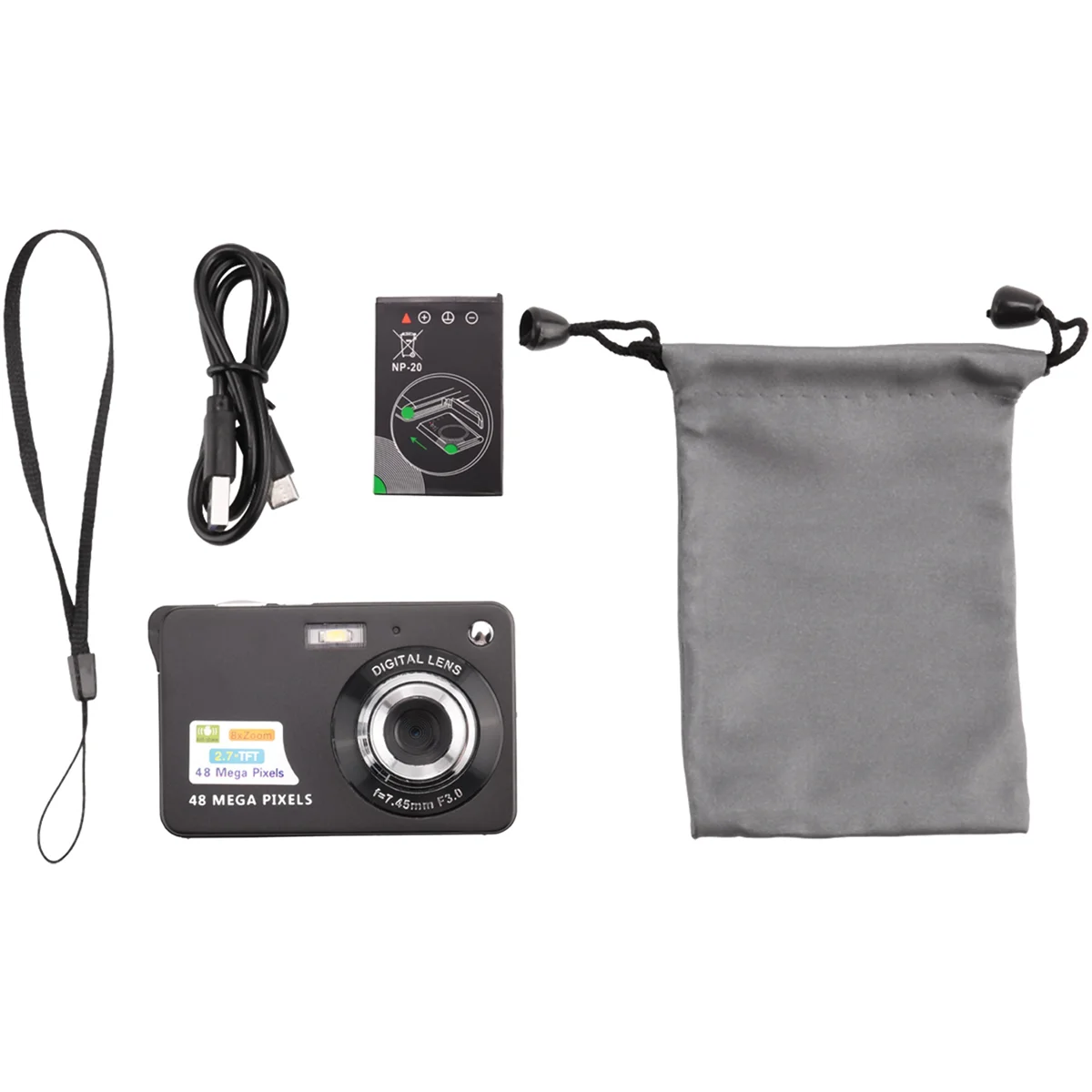 Digital Camera HD Display Video Camera Anti-Shake Camcorder 2.7 Inch Mini Camera K