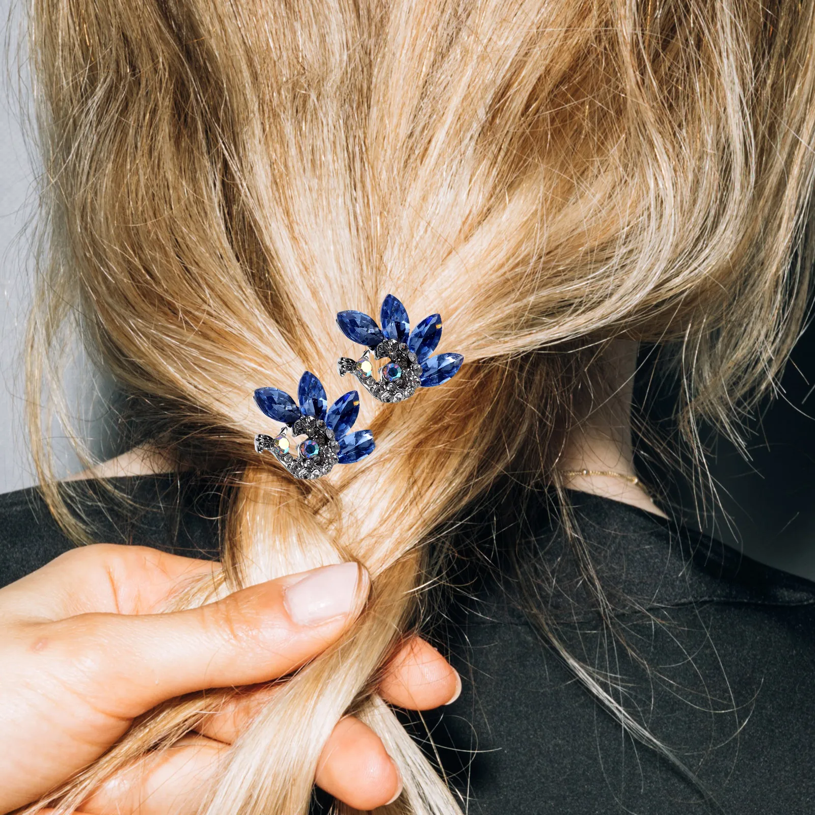 

4 pcs Rhinestone Hair Accessories Clips Metal Bangle Small Hairpin Ball Head Crystal Hairpins for Bridal Wedding