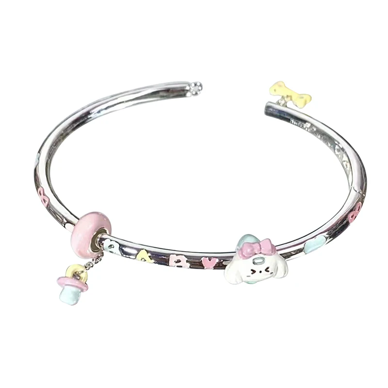 Cartoon Anime Sanrio Cinamonroll bracciale Light Luxury squisito braccialetto aperto per le donne semplice braccialetto regolabile gioielli da polso