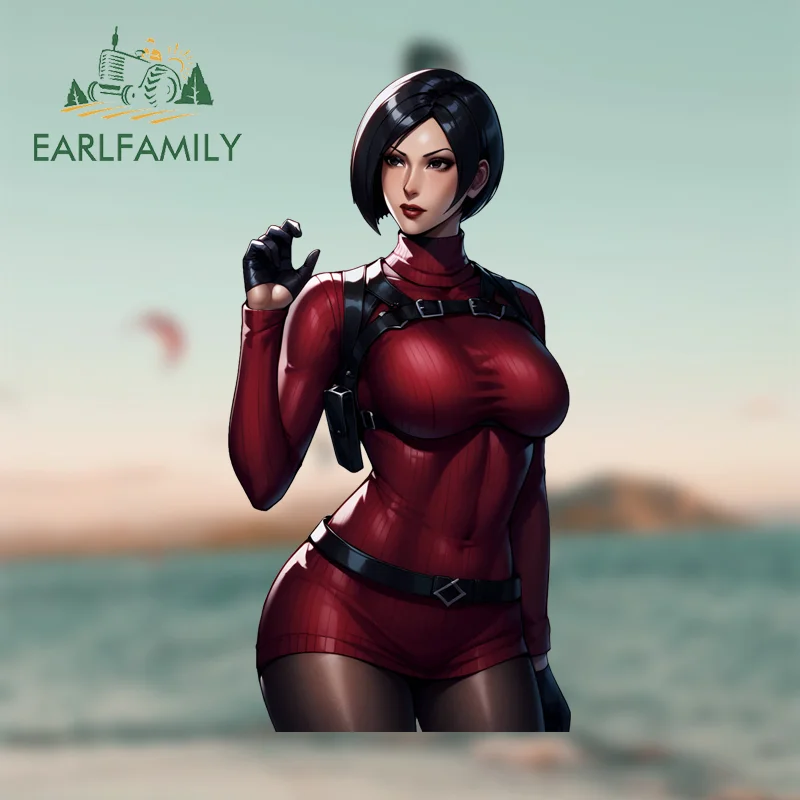 EARLFAMILY Super Alluring Ada Wong Goth Girl Graffiti Car Stickers Delicate Skateboard Door Decals Perfect Racing Accessories