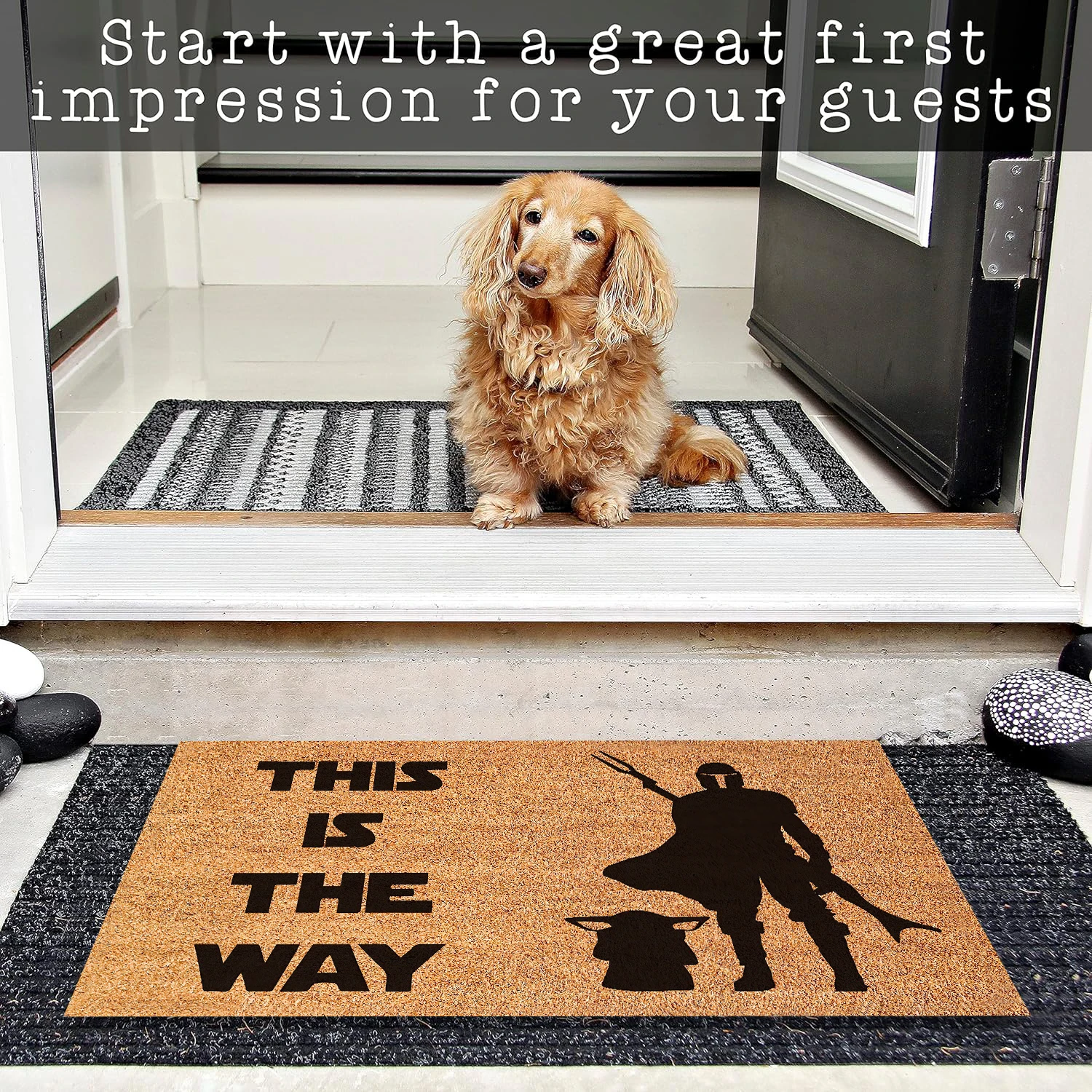 Waterproof Non-Slip Rubber Door Mats, This is the Way Doormat, Home Porch, Dust, Cute Foot Mat, Entryway Rug