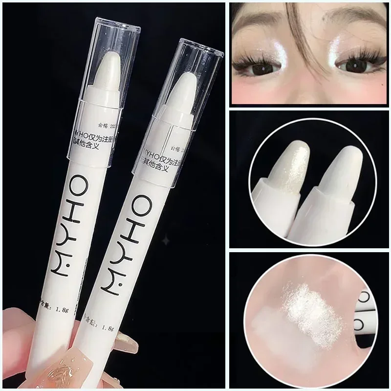 Glitter Highlighter Pen Pearlescent Lying Silkworm Pencil Waterproof Long-lasting Brightening Eyes Stick White Silver Eye Makeup