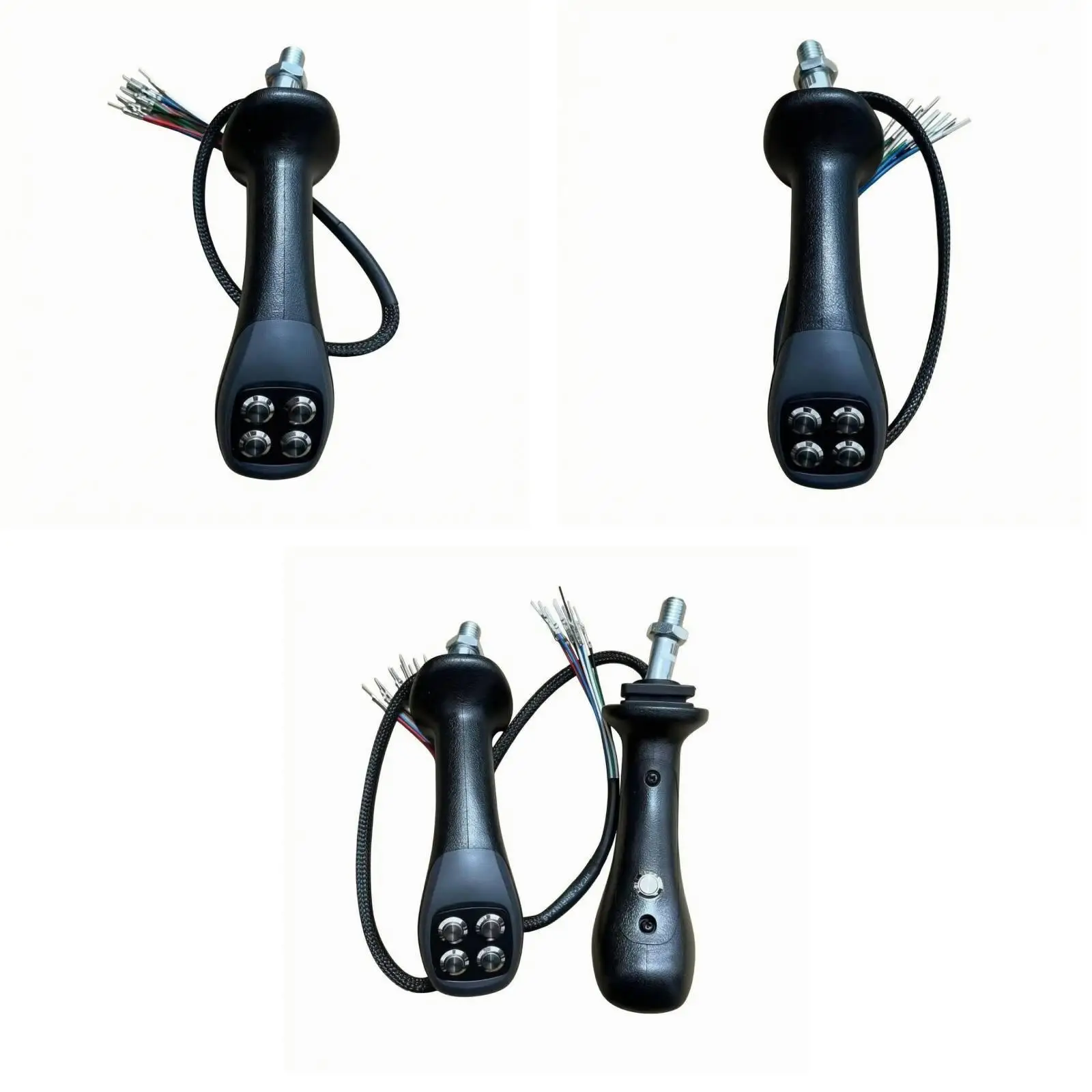 Excavator Joystick Lever Handle 5 Buttons Aluminum Alloy Replacement Ergonomic Heavy Duty Control Part for Digger Cab Use