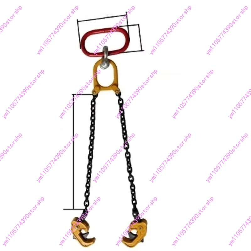 Double Chain Oil Drum Lifting Clamp, Forklift Mounted Barrel Lifter, Iron Drum Hoist Hook Handling Tool