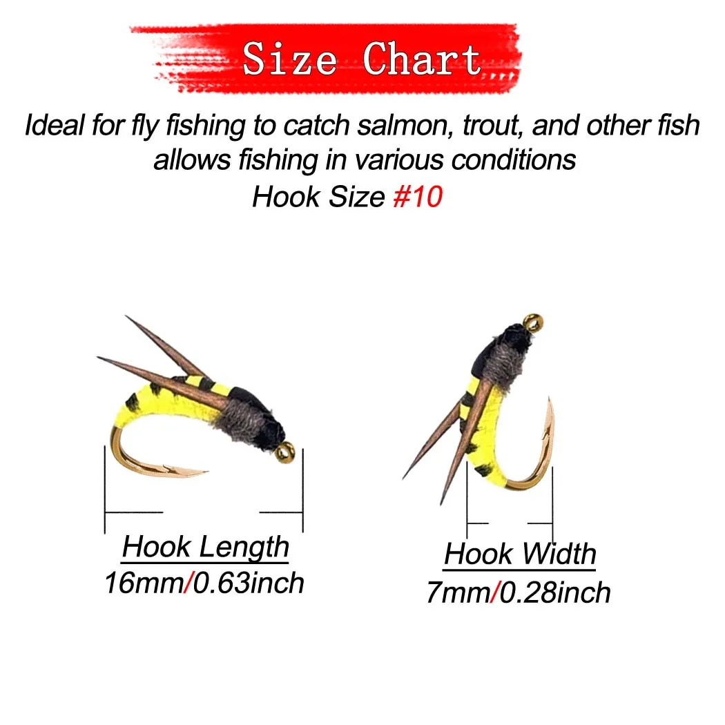 5/10Pcs/Box Realistic Yellow Moth Bait Fly For Trout Fishing Artificial Bionic Insect Moth Lure To Catch Salmon Trout