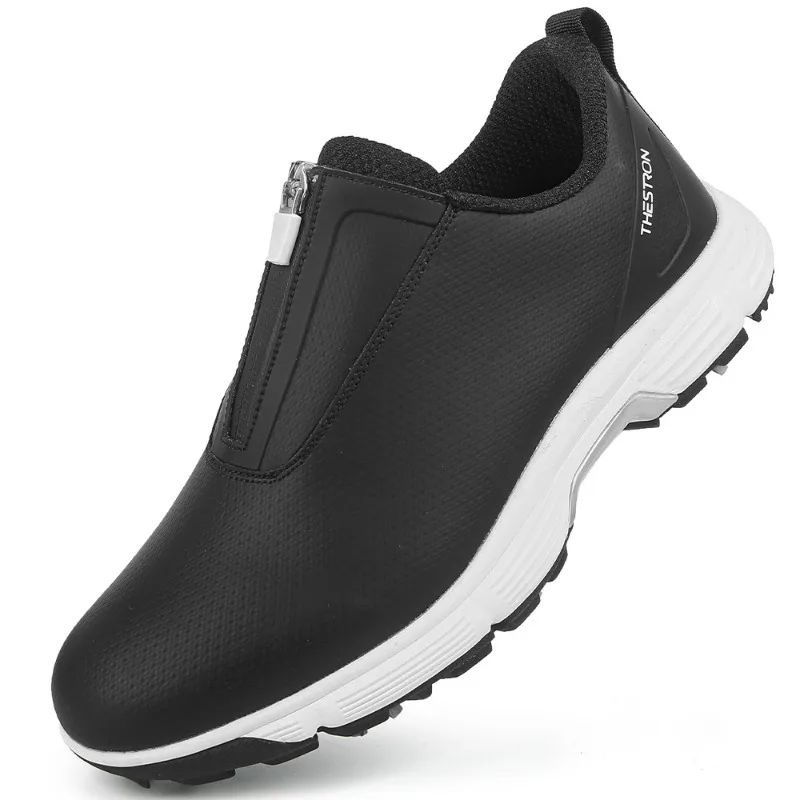 

2026 New Men Golf Shoes Leather Sports and Leisure Shoe Mens Anti Slip Golf Training Shoes Man Zipper Walking Shoes for Men