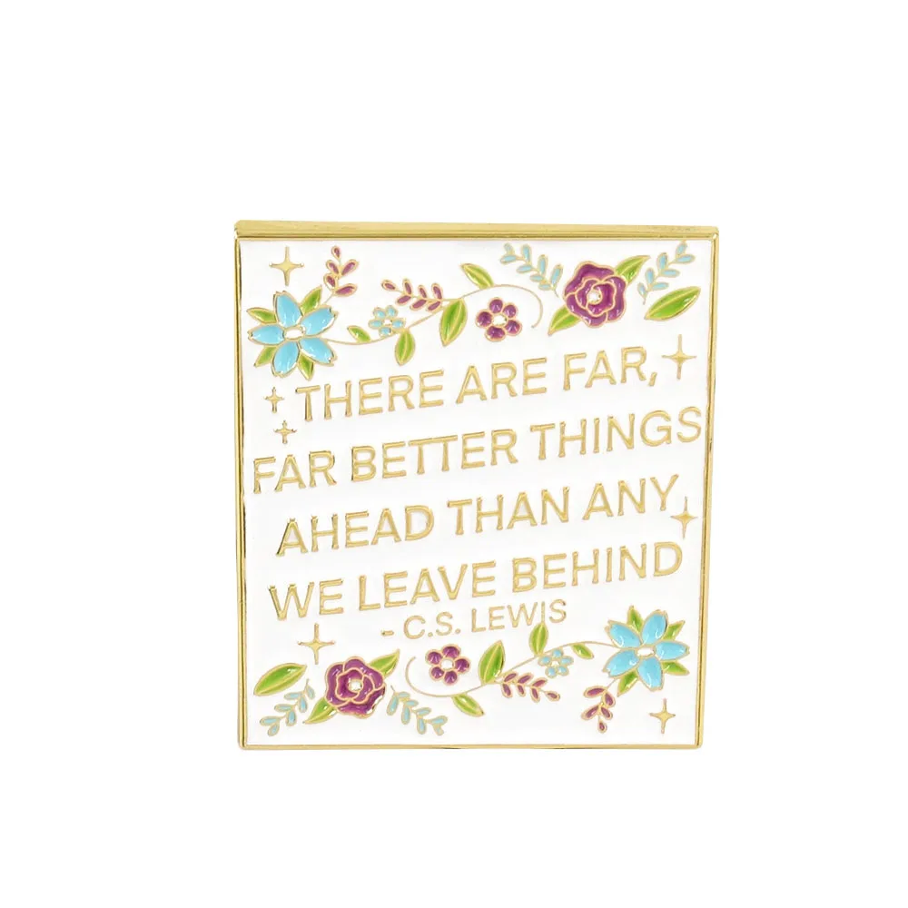 C.S. Lewis Inspirational Quote Enamel Pin Pastel Floral Wildflower Badge Positive Energy Jewelry Accessories Gifts