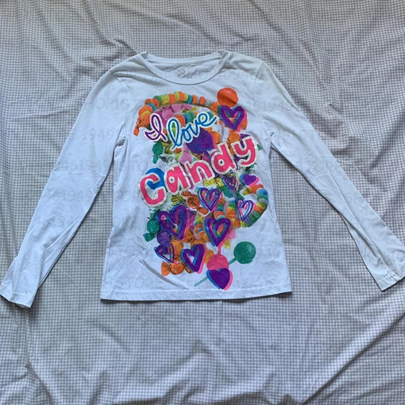 

Y2k Clothes Long sleeve Streetwear Graphic T-shirt gothic clothes Vintage clothes shoujo girl style y2k tops топ женск