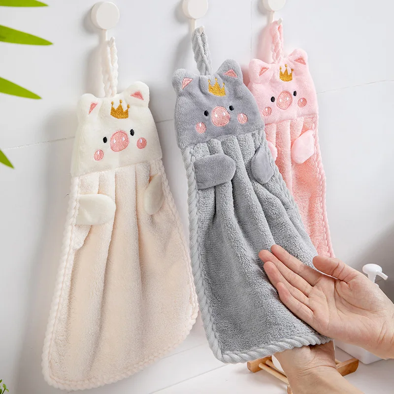 2pcs Household absorbent kitchen towel, lazy cloth towel, solid coral velvet handkerchief