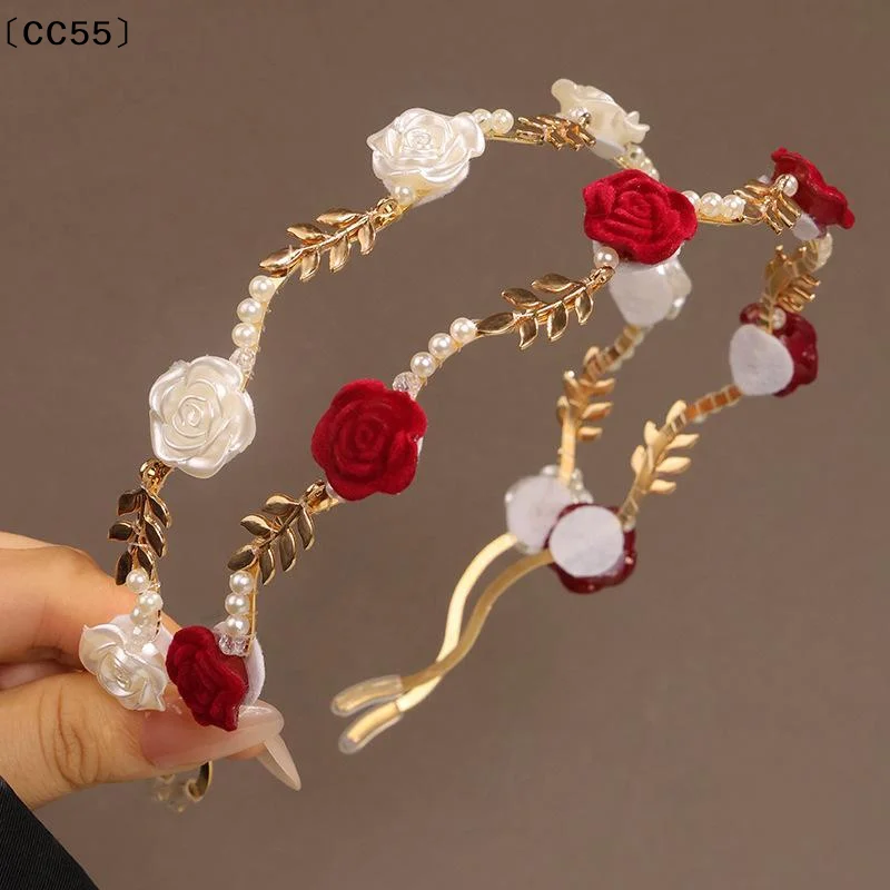 Art And Craft Hair - Elegant Rose Flower Headbands With Faux
