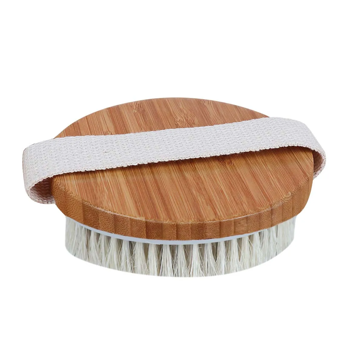 

Professional Dry Brush Medium Firmness Horsehair Exfoliating Skin Brush for Cellulite Reduction Back Body Massager Lymph Detox