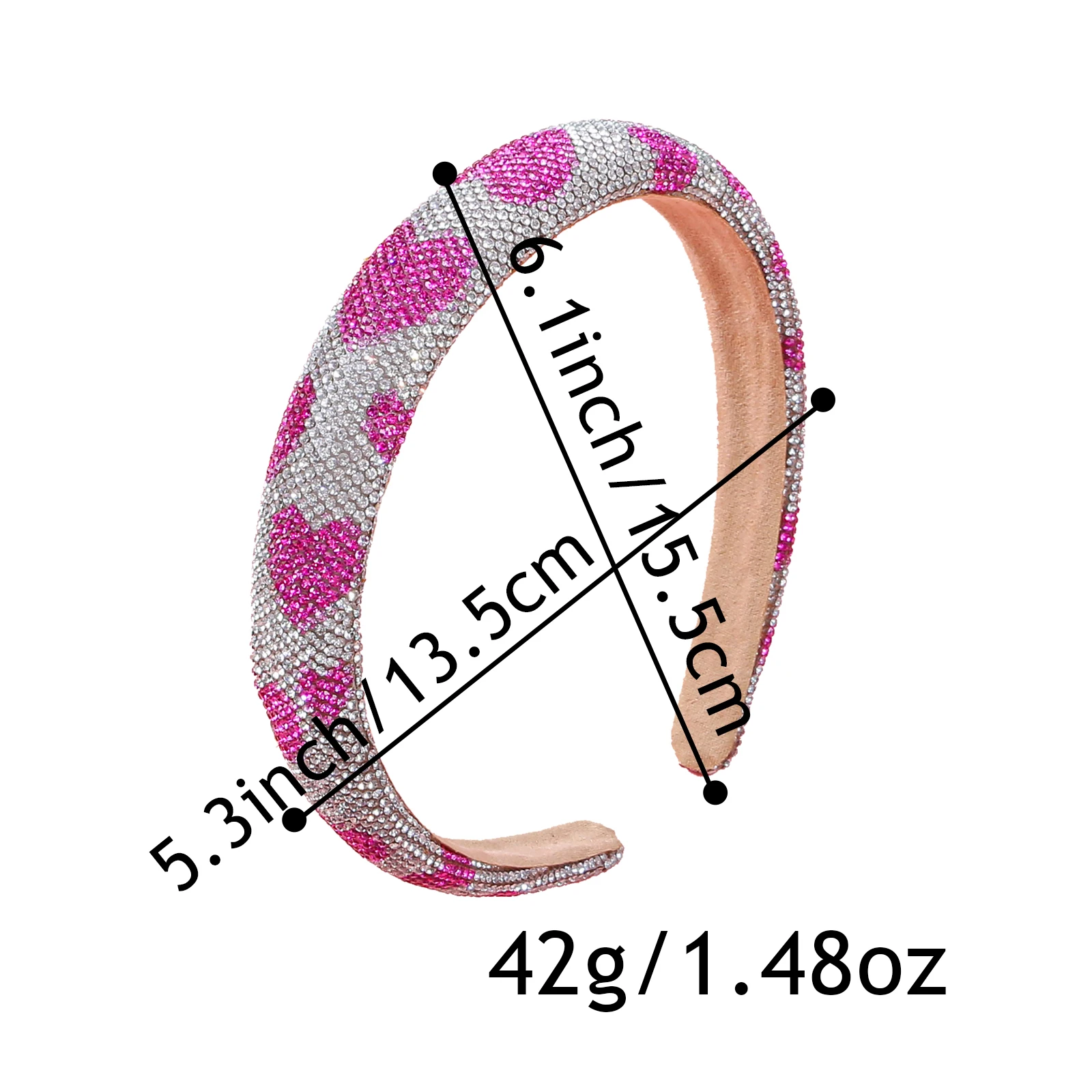 1pc Red Pink Heart Love Print Crystal Wide Headband For Kids Valentine’s Day Date Party Gift Decor Hair Accessories For Girls