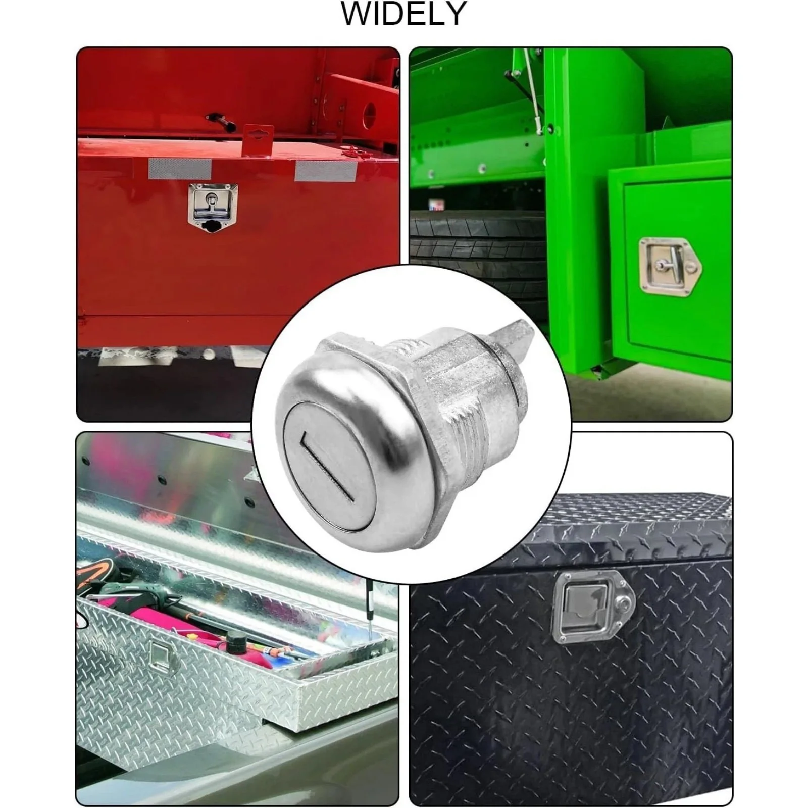 4 Pcs T-Handle Tool Box Lock Cylinder with 8 Keys, 5/8