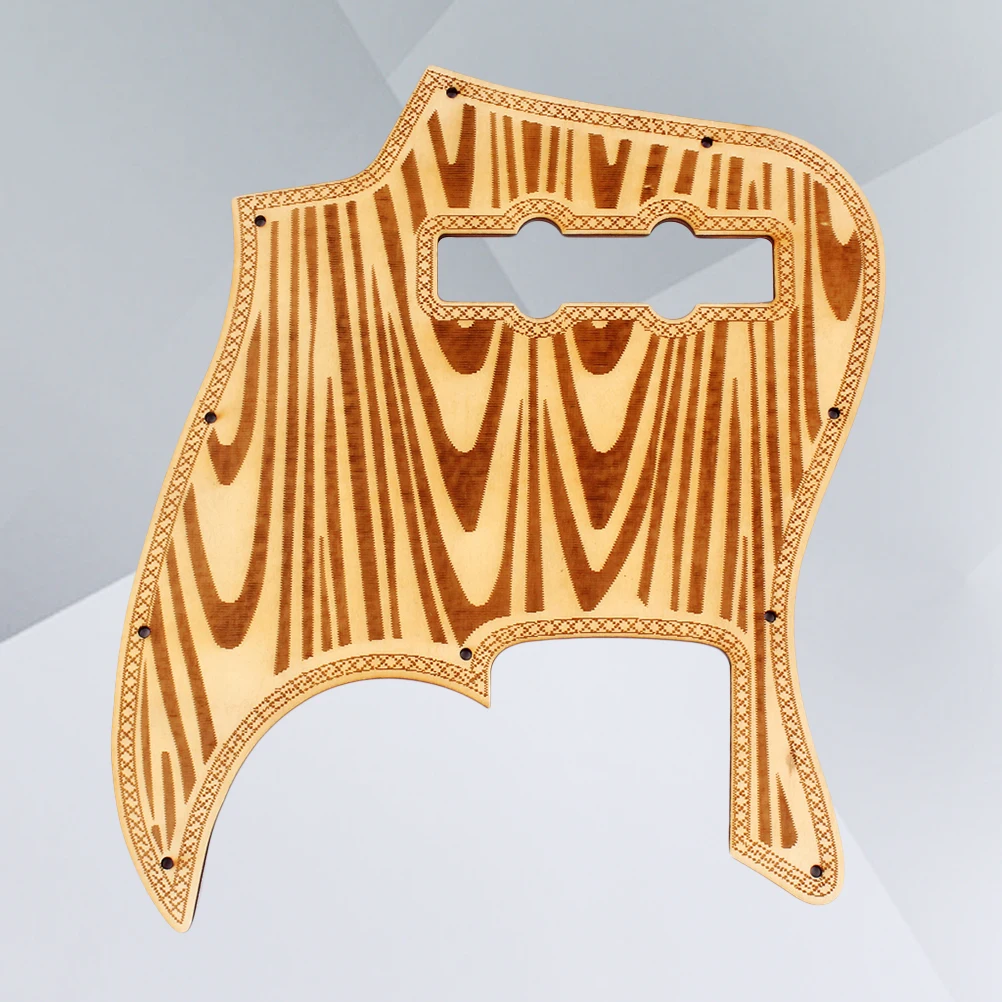 

Guitar Scratch Plate Wave Pattern Electric Wooden Guard Handmade Light Brown Anti-Scratch Protective Replacement