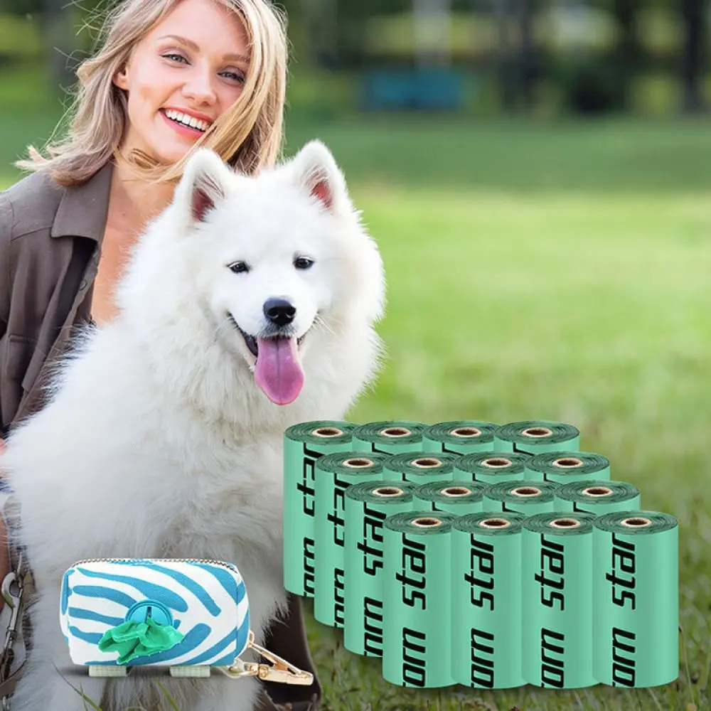Heavy Duty Cornstarch Dog Poop Bags Leak Proof Pet Waste Disposal Bags Thickened Eco Friendly Outdoor Cleanup Accessories