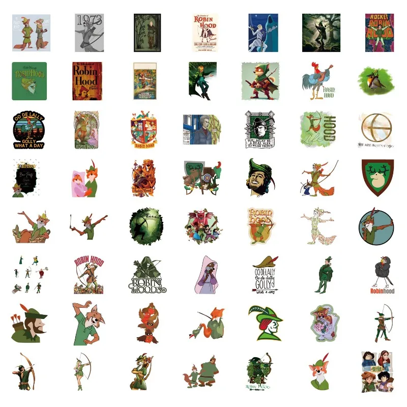 55 stks Robin Hood Cartoon Graffiti Stickers Decals Koffer Laptop Computer Gitaar Decoratie DIY Kids Klassiekers Speelgoed