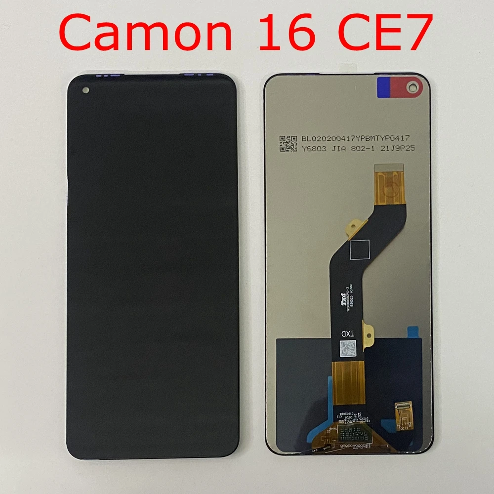 For Tecno Camon 16 Pro CE8 LCD Display With Touch Screen Assembly Digitizer Replacement LCD Camon16 CE7 Camon 16 Premier CE9 lcd