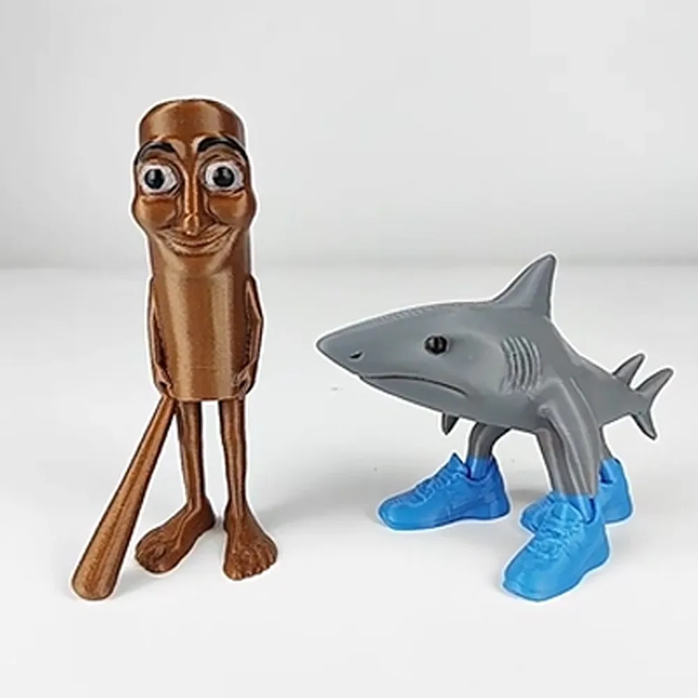 

Shark Figurine Tungtungsahur Figure Funny Doll Ornament Tralalero Tralala Figure Desktop Decoration Collection 3D Printed Toy