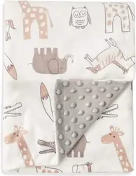 Soft Doudou Blanket for Newborn Baby Swaddle Blanket Cartoon Print Stroller Blanket Fleece Baby Items Bedding
