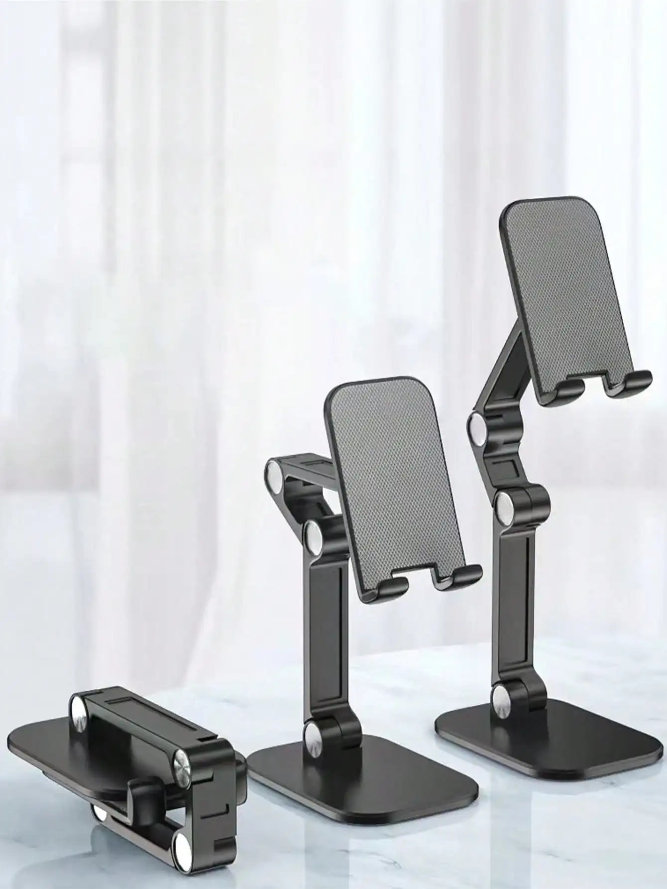 

Adjustable Foldable Phone Stand for Desk 1PC - Height Adjustable Lazy Bracket Portable Holder for Live Streaming & Daily Use