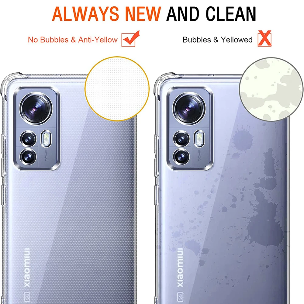 Ultradünne Airbag-Telefonhülle für Xiaomi 12 12S 12T Pro Ultra Lite NE 5G Transparenter Airbag Original-Rückseite Xiaomi12 Mi 12X – Detail 7