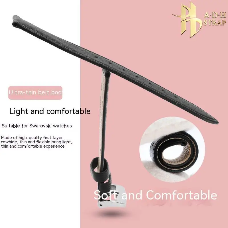 المرأة رقيقة حزام ساعة جلدية ل سواروفسكي أرماني حزام (Band) ساعة دبوس مشبك نمط متساوية العرض 14 مللي متر 16 مللي متر لينة مقاوم للماء سيدة