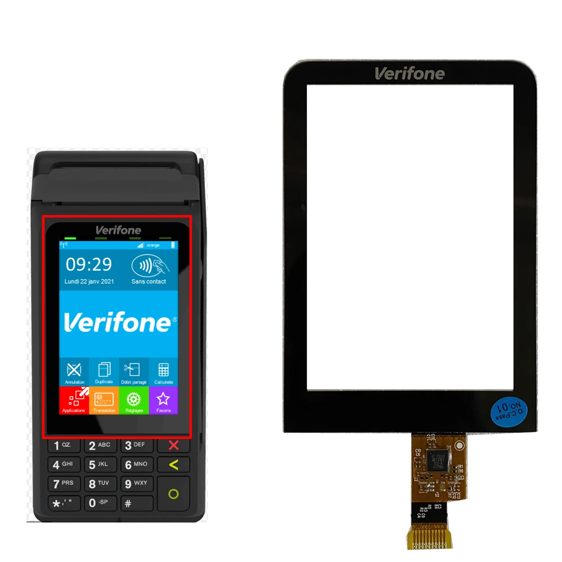 TOUCH SCREEN DIGITIZER For Verifone V240M V240M PLUS POS repair replace touch screen