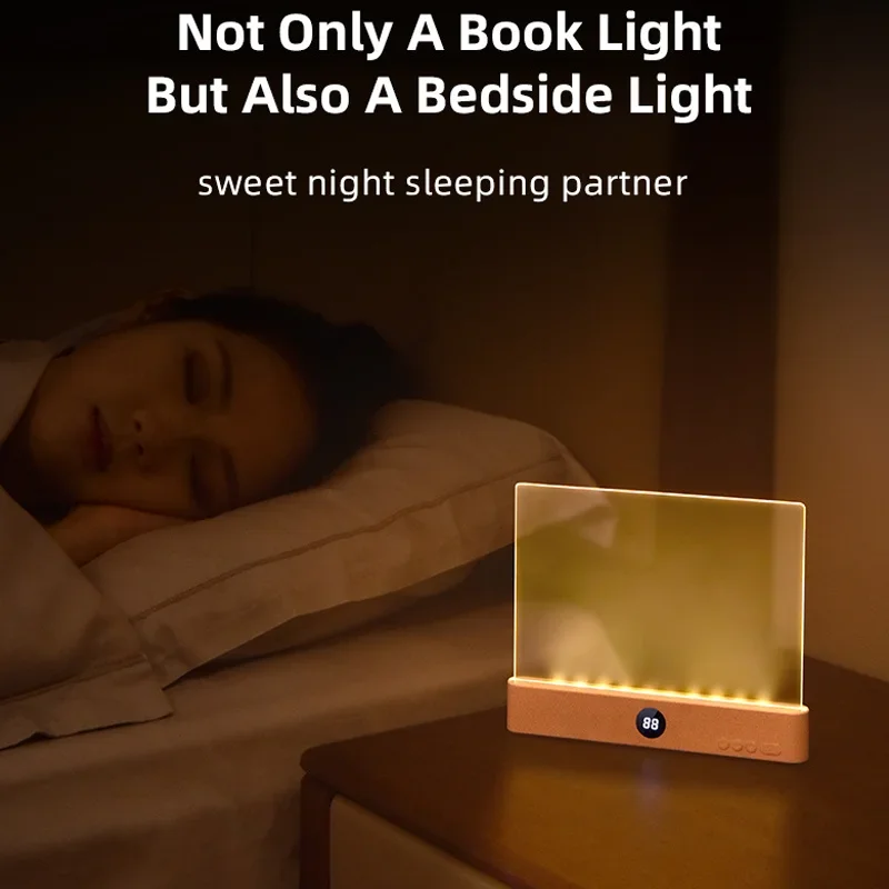 LED Flat Panel Book Light USB Rechargeable Eye Protection Night Vision Reading Lamp for Students Indoor Use 2 in 1 Night Lights