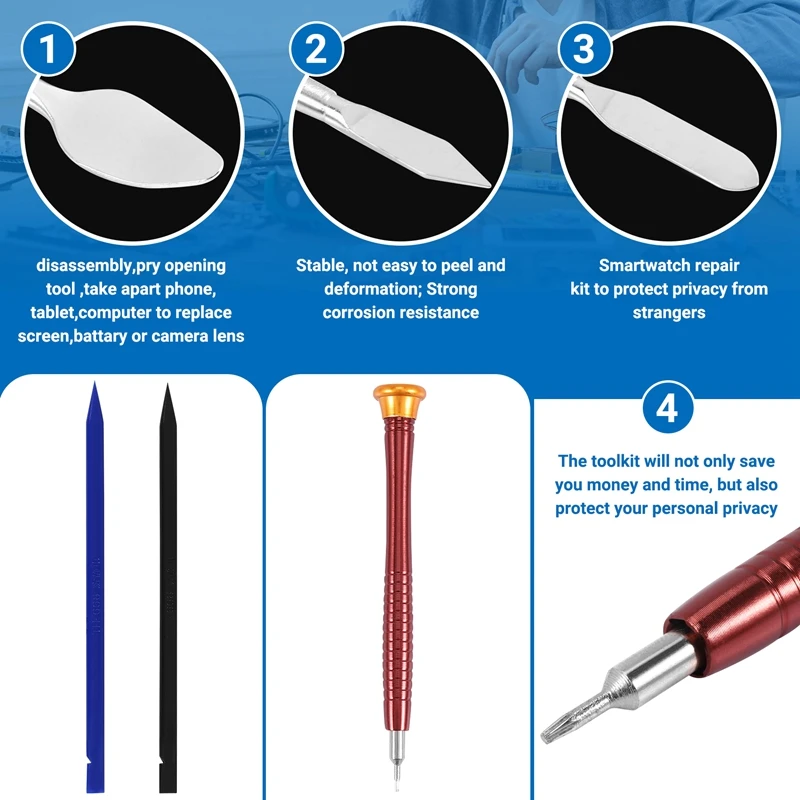 携帯電話修理ツールキット,液晶画面,ラップトップ,時計,眼鏡,オープニングツール,45 in 1