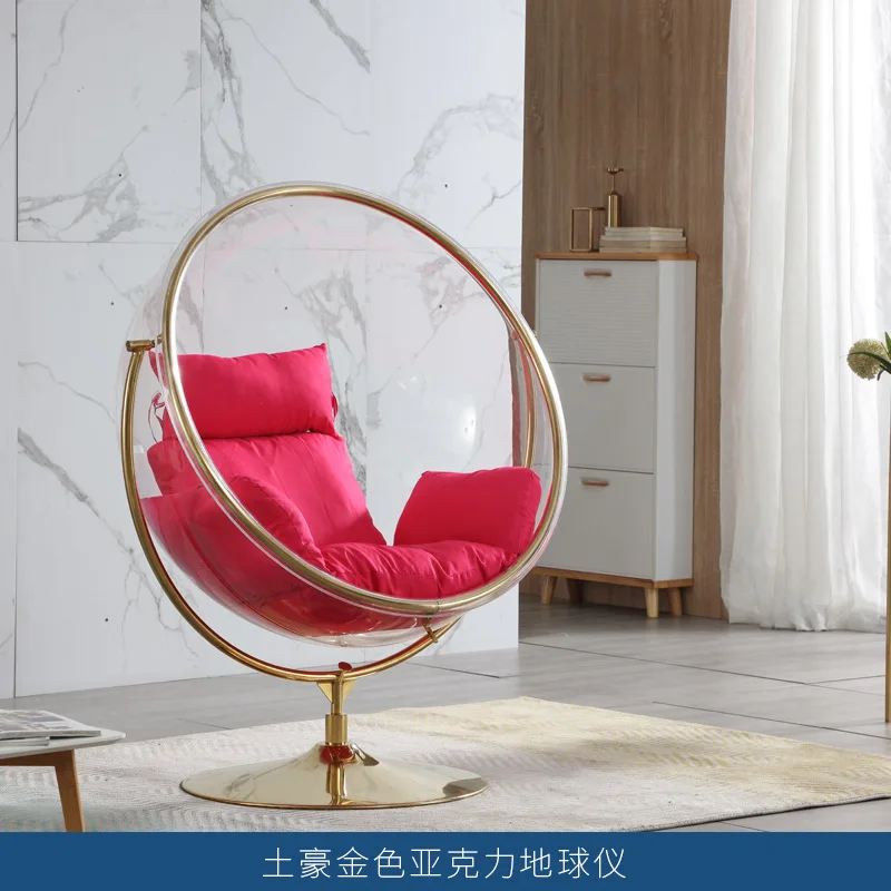 Columpio de bola de cristal para celebridades de Internet, silla de burbujas transparente, mecedora acrílica para interiores con hemisferio para balcón