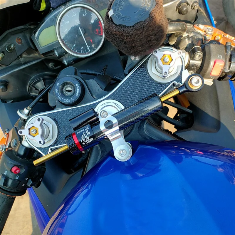 

P-Premium-Steering Damper Mounting Bracket Support Bracket Kit For YZF R1 2002-2017 YZF R6 2006-2020 Silver