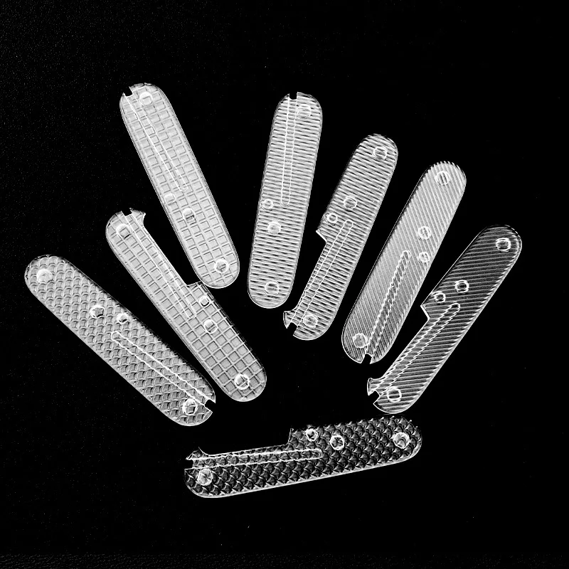 A Pair Clear Acrylic Patch Folding Tool DIY Shank for 91MM Army Knife Scales Transparent Shell