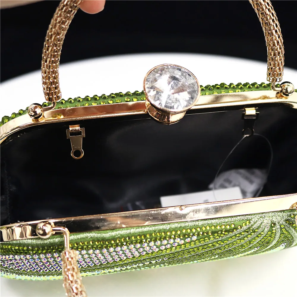 Luxury Ladies Evening Clutch Designer Rhinestone Clutch Elegant PU Handbag Exquisite Party Clutch Wallet Wedding Pouch