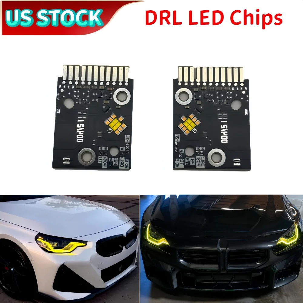 

Для BMW 2' G42 G87 M2 2021-2023 63115A043C1 желтые чипы дневных ходовых огней светодиодные фары дневного света DRL светодиодные платы огней