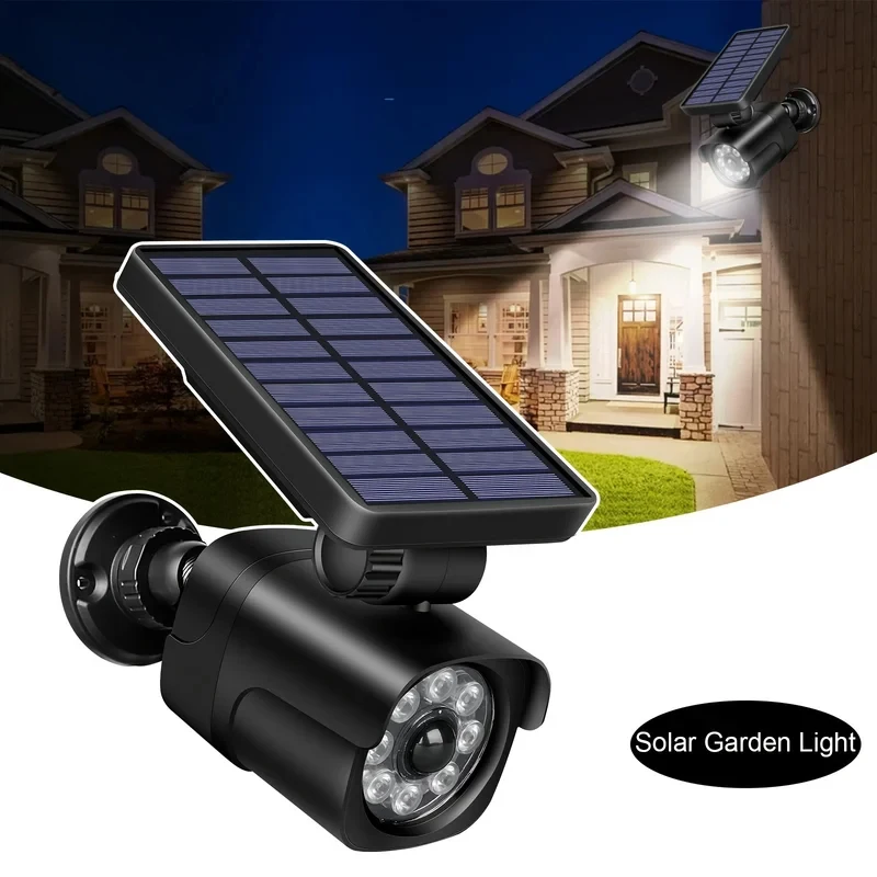 Outdoor Solar Light Security Dummy Camera Wireless PIR Monitor LED Sensor Garden Lights Garage Lamp
