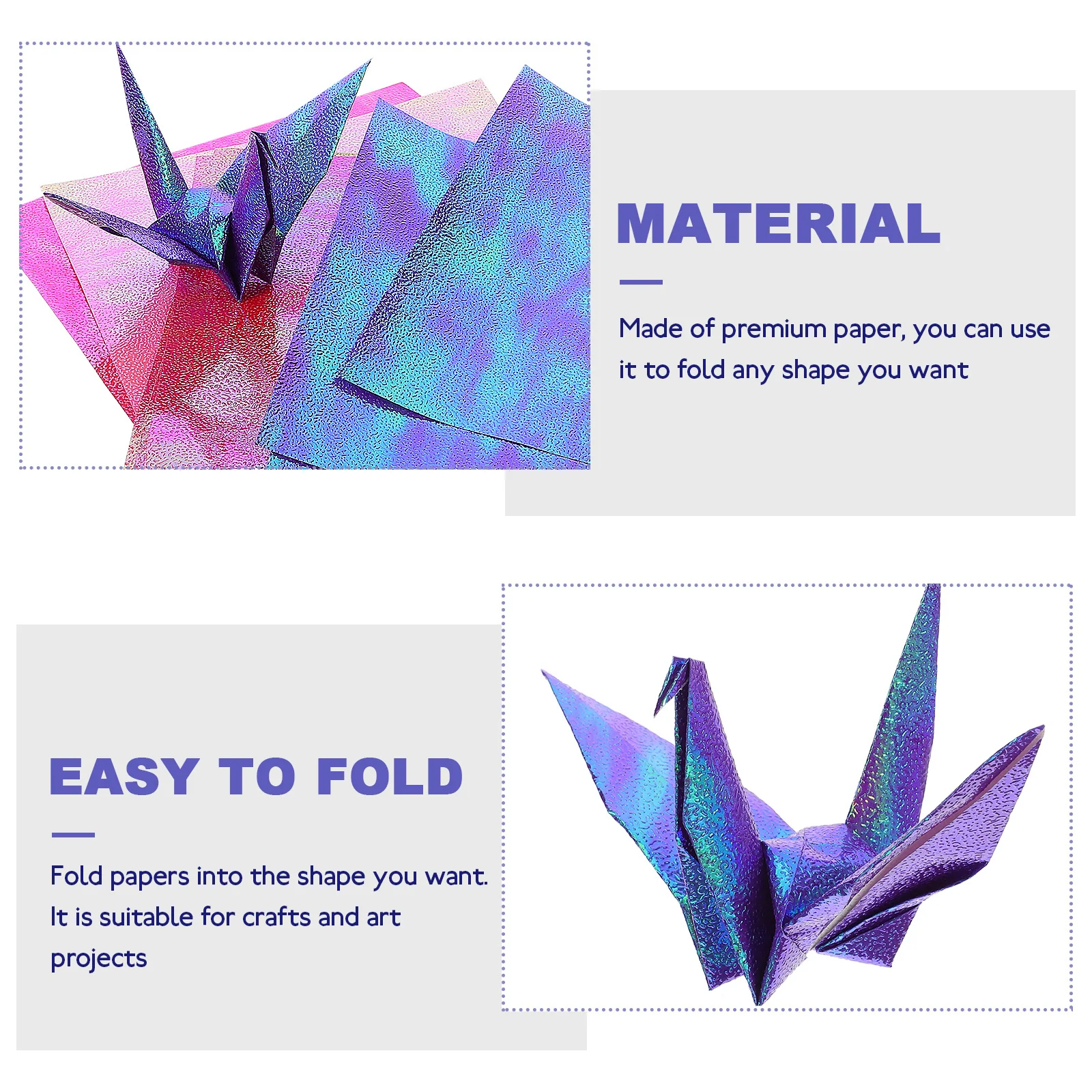กระดาษโอริกามิ กระดาษโอริกามิแบบมีกลิตเตอร์ กระดาษสี่เหลี่ยม แผ่นกระดาษสี่เหลี่ยม กระดาษโอริกามิสำหรับงานศิลปะ