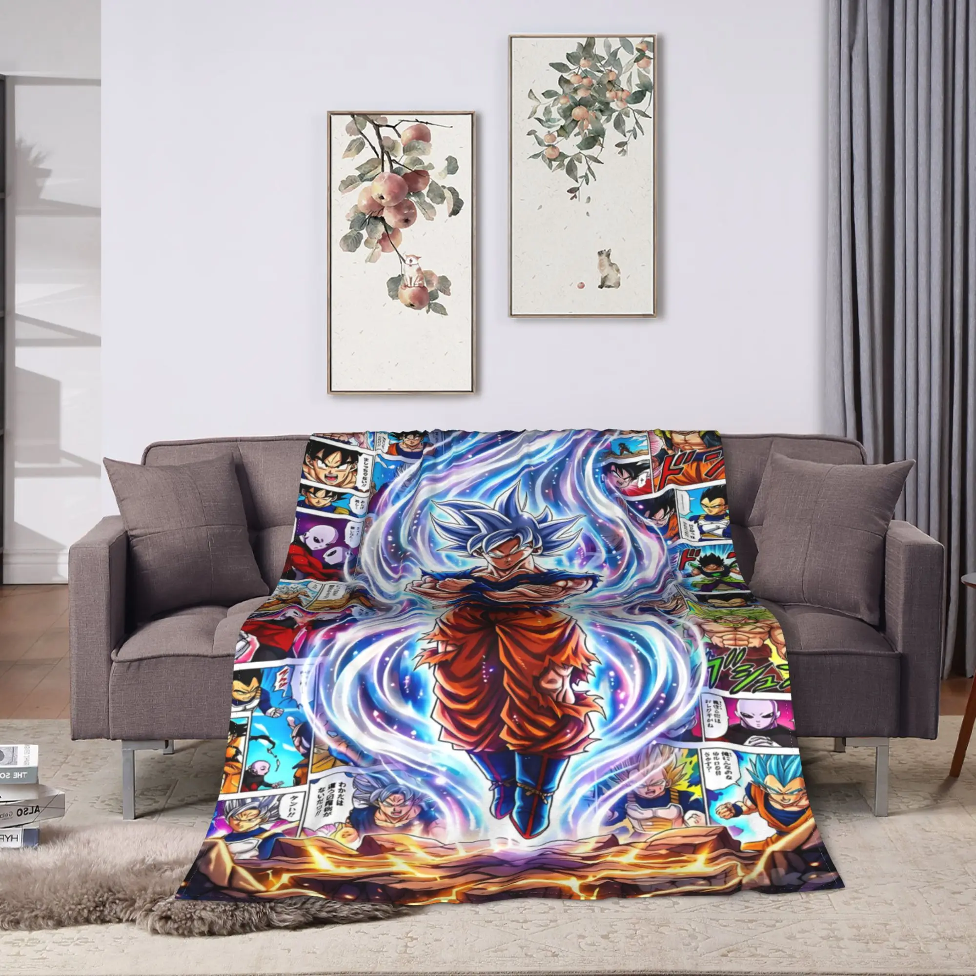 Super Warm Blanket Airplane Travel D-Dragons Ball Anime Throw Blanket  Flannel Bedspread For Home Decor Novelty Sofa Bed Cover
