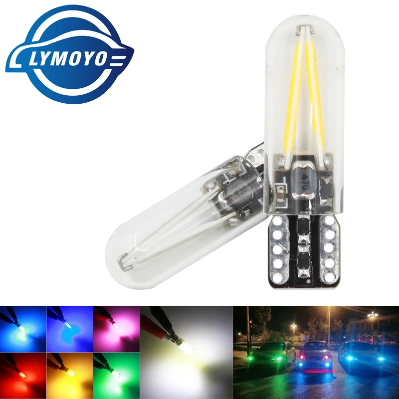 2pcs glass tube T10 w5w cob bulb Clearance lights Driving lights Fog light Signal lights License plate light led position light