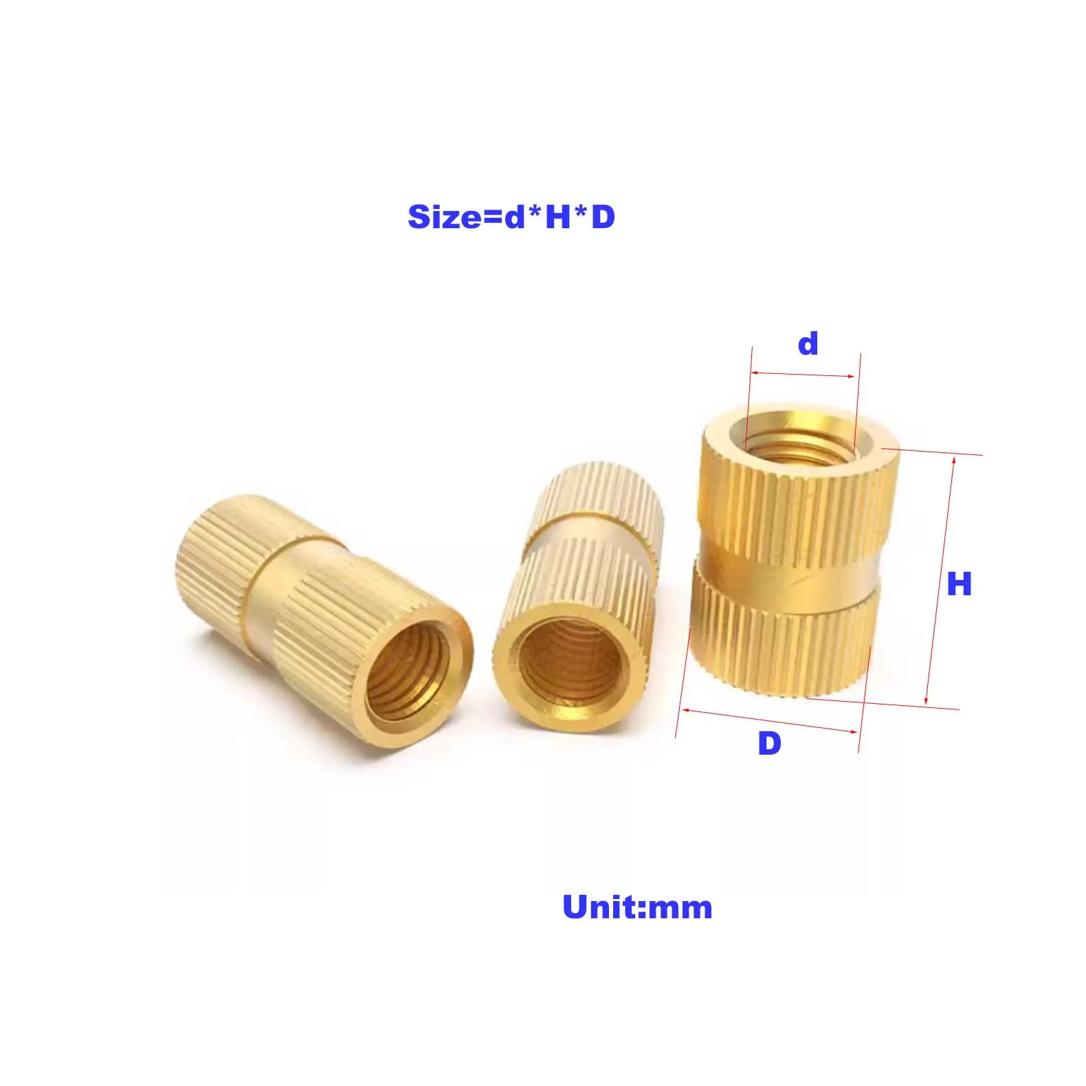 

Copper Embedded M4 Injection Molded Knurled Nut