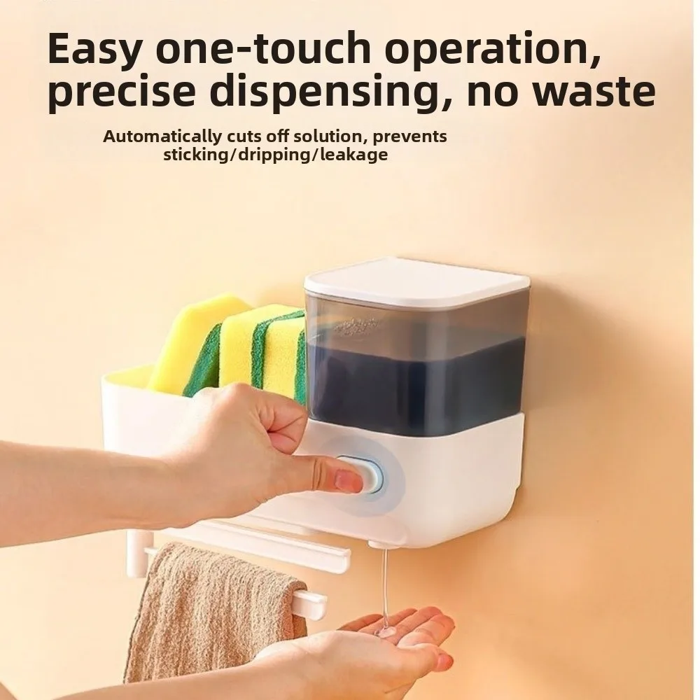 

Настенный кухонный дозатор мыла большой емкости, водонепроницаемый дизайн, ручной пресс, дозатор со сливом, ручной пресс