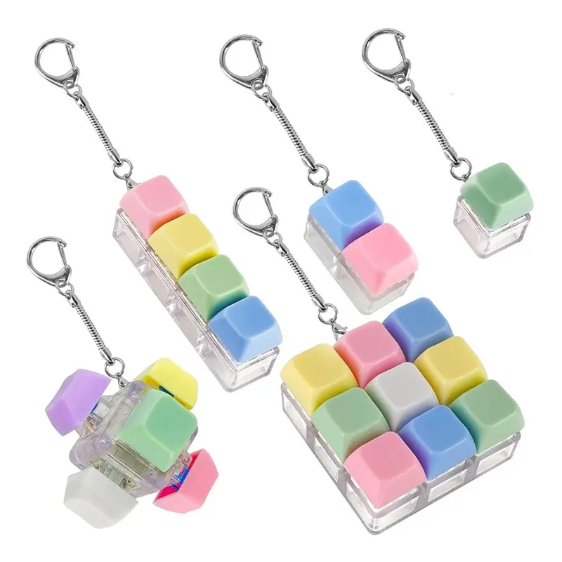 CYGJ-Stress Relief Fidget -Keyboard Clicking For Adults, Silent Sensory Anxiety Relief Keychain Portable
