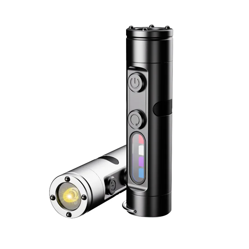 ミニ懐中電灯緊急トーチ充電式磁気 LED 懐中電灯ハットクリップ付き超高輝度キャンプライト屋外ライト