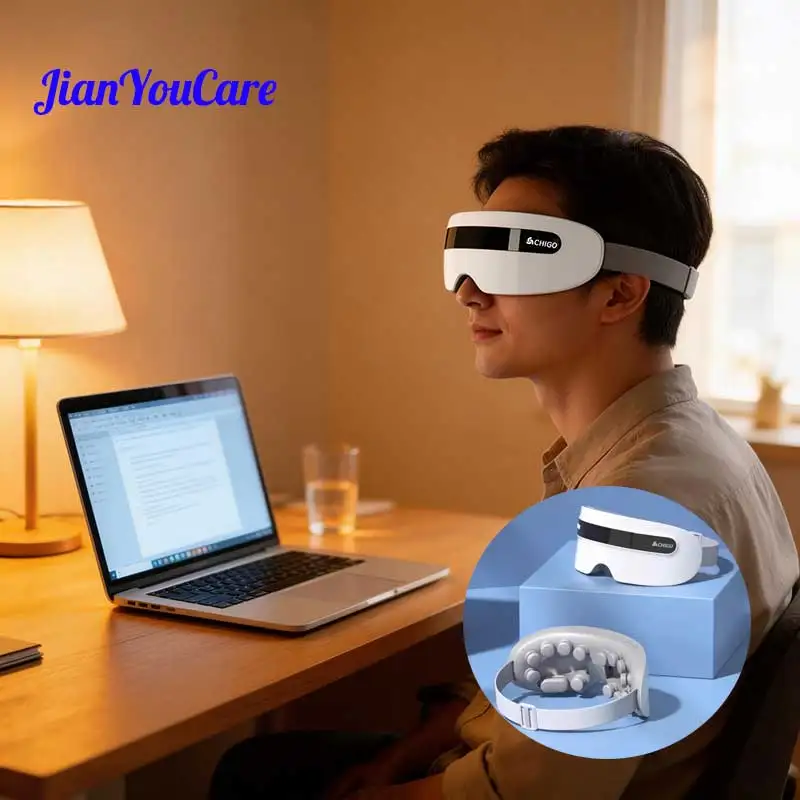 

Электрический умный вибрационный массажер для глаз с паровым увлажнением, Bluetooth-музыкой, для снятия усталости глаз, устранения темных кругов, массажер для сна