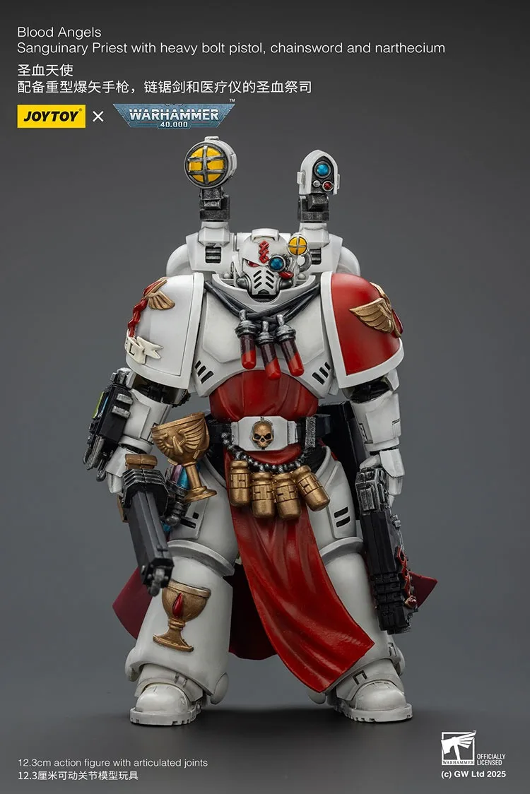 

JOYTOY Warhammer 40K Blood Angels Sanguinary Priest с пистолетом с тяжелым болтом, цепным словом и нудением, экшн-фигурка, коллекционная кукла